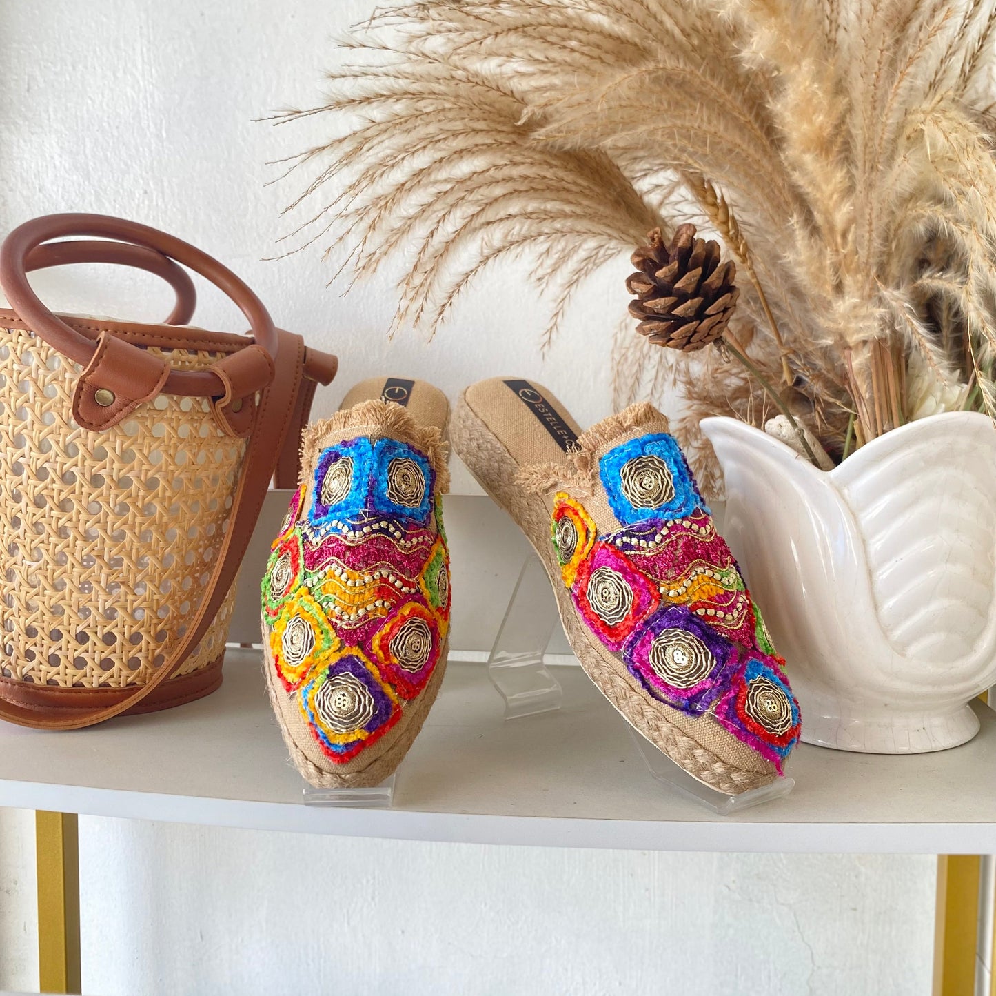 Beige Bohemian Mule