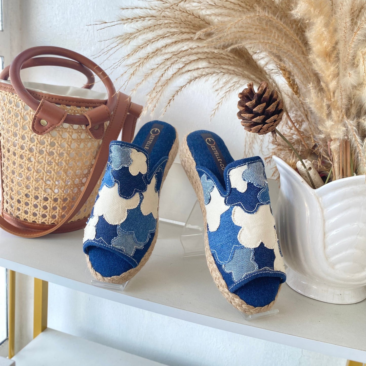 Denim Cloud Open-toe