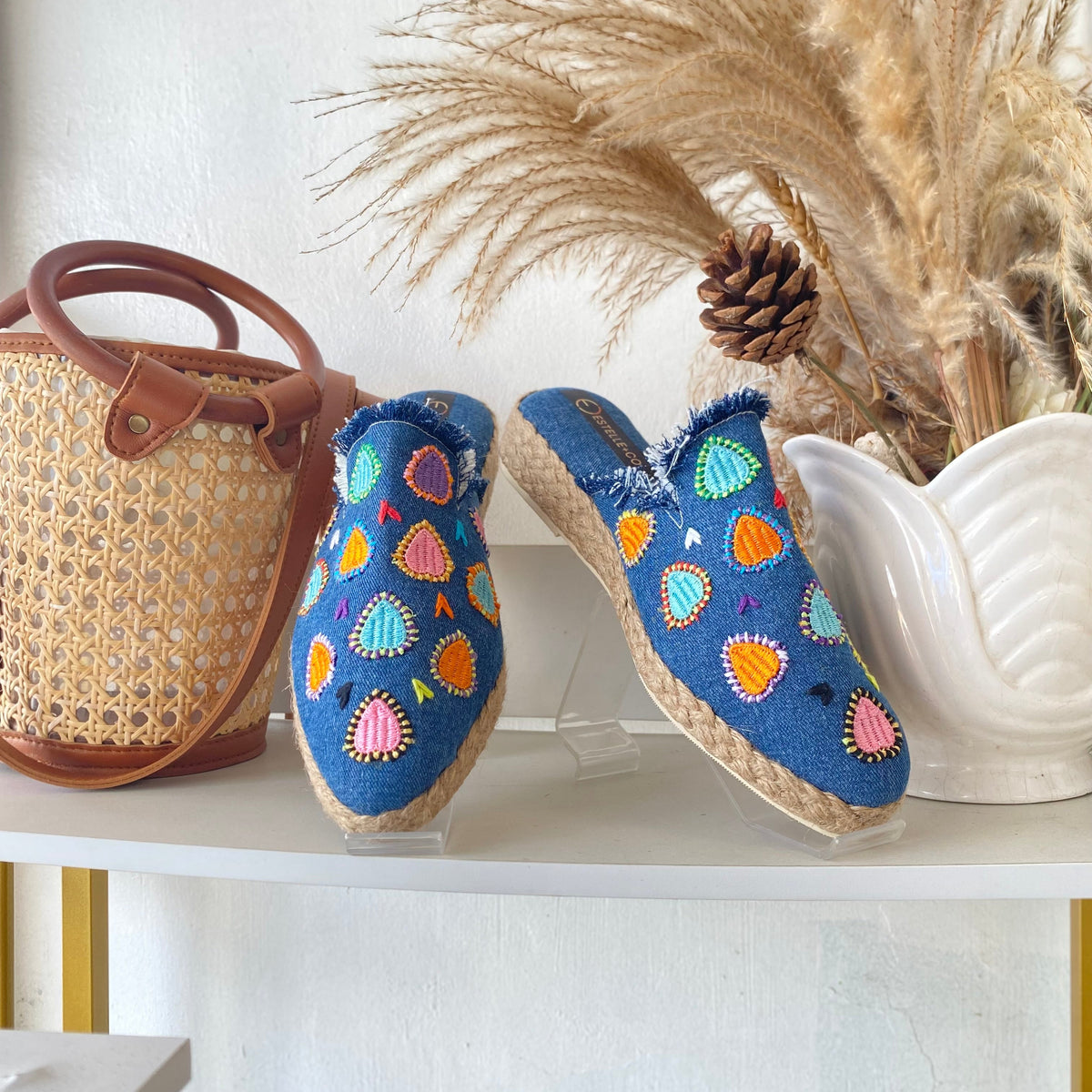 Denim Hearts Mule
